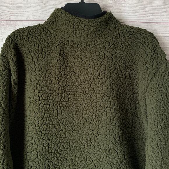 No Boundaries Juniors' Green Quarter Zip Sherpa Pullover Sweater XL (15-17) - Picture 8 of 10